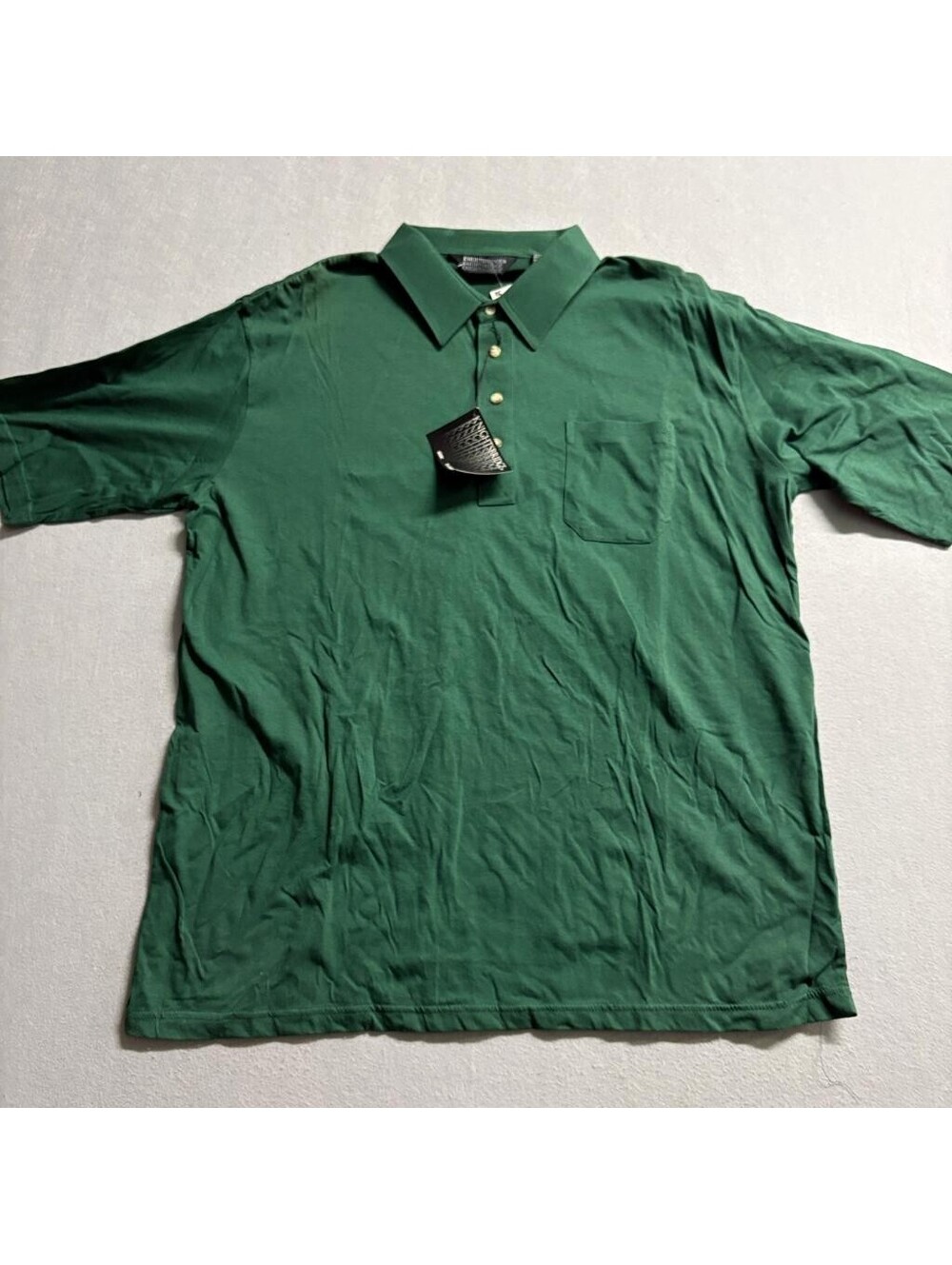 Knightsbridge Polo Shirt Mens XL Green Short Sleeve Pocket Vintage Kmart NWT